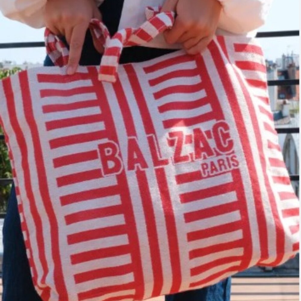 Balzac Paris Red Stripes Tote NWT